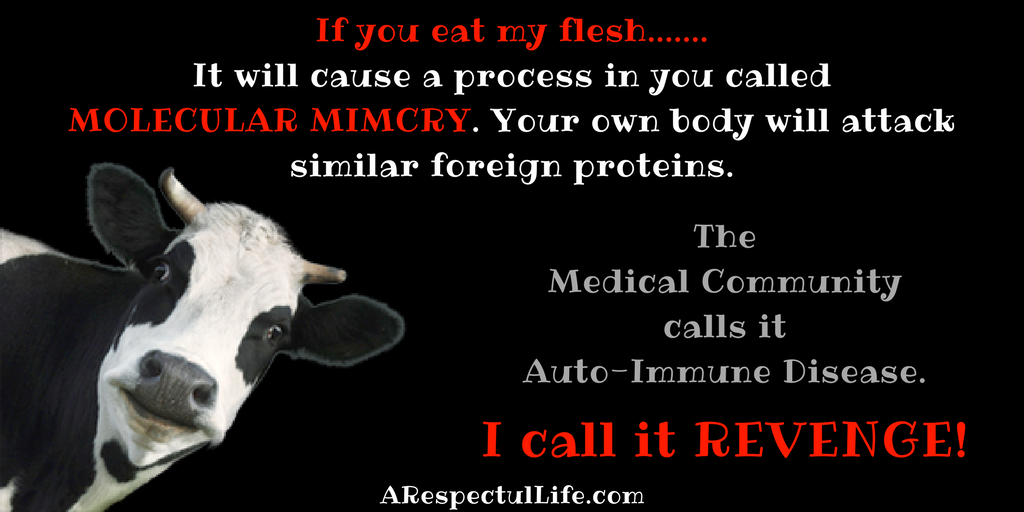 If you eat my flesh.......It will cause a process in you called MOLECULAR MIMCRY. Your own body will attack similar foreign proteins.(1)